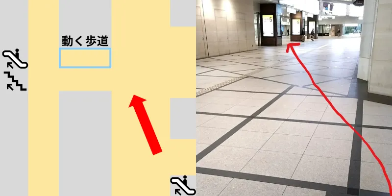 引き続き同じ方向にまっすぐ進んでいきます。