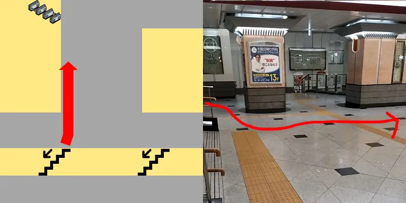 まっすぐ進みます。