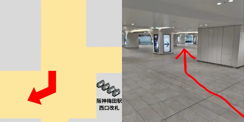 少し直進して斜め右方向に進んで行きます。